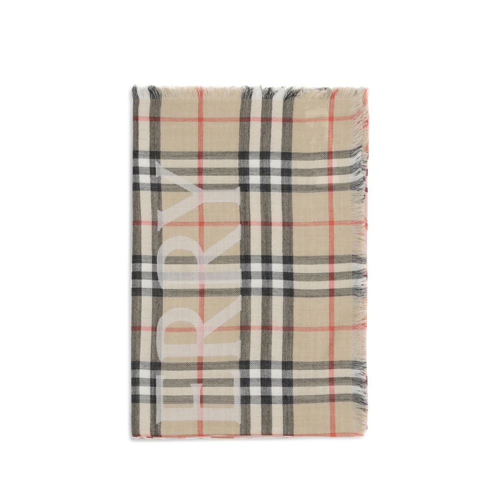 Burberry Beige Wool Scarf - Eljoys Fashion 