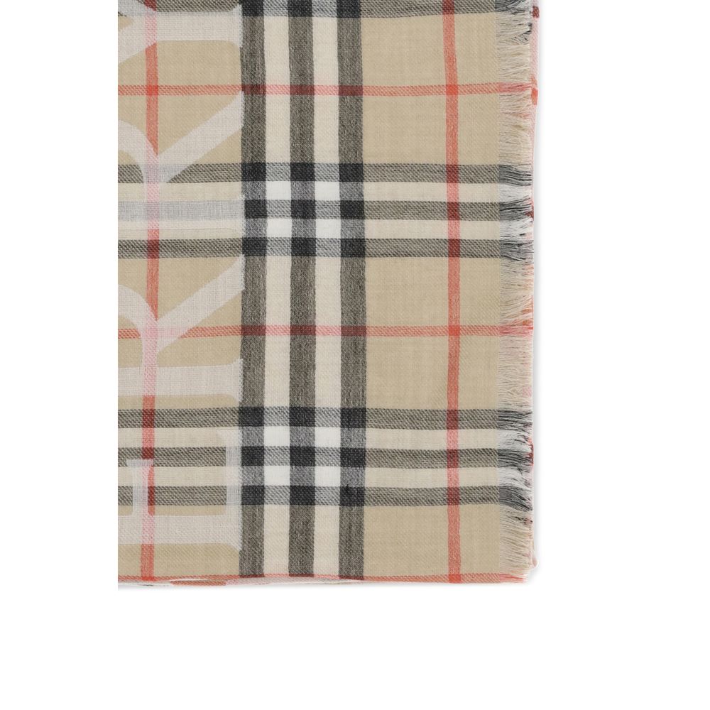 Burberry Beige Wool Scarf - Eljoys Fashion 