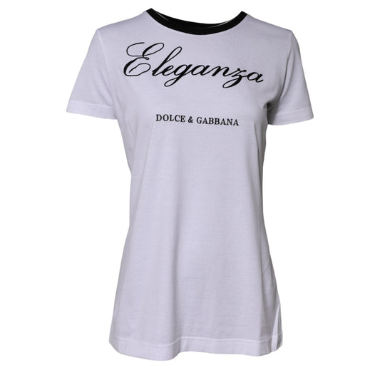Dolce & Gabbana White Eleganza Cotton Crew Neck Tee T-shirt Dolce & Gabbana