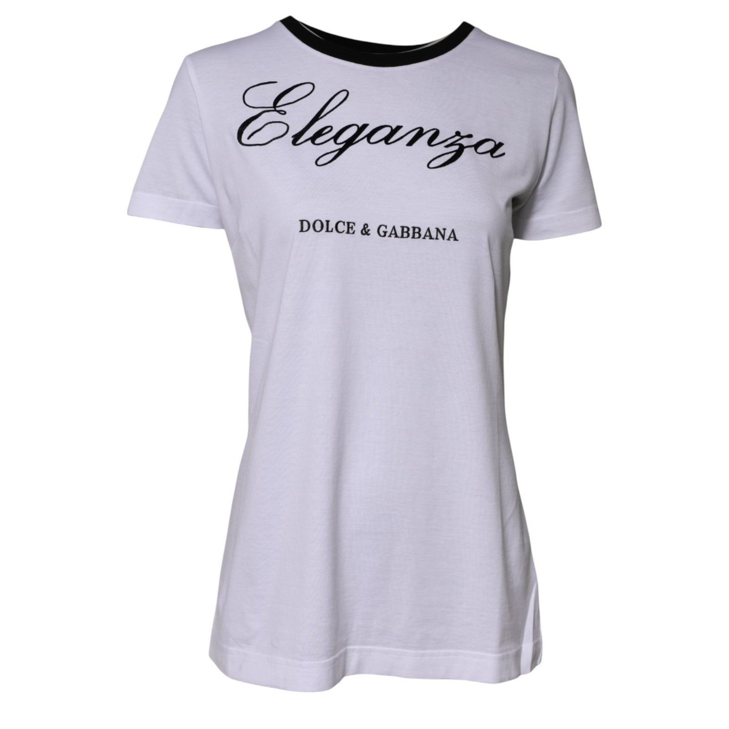 Dolce & Gabbana White Eleganza Cotton Crew Neck Tee T-shirt Dolce & Gabbana