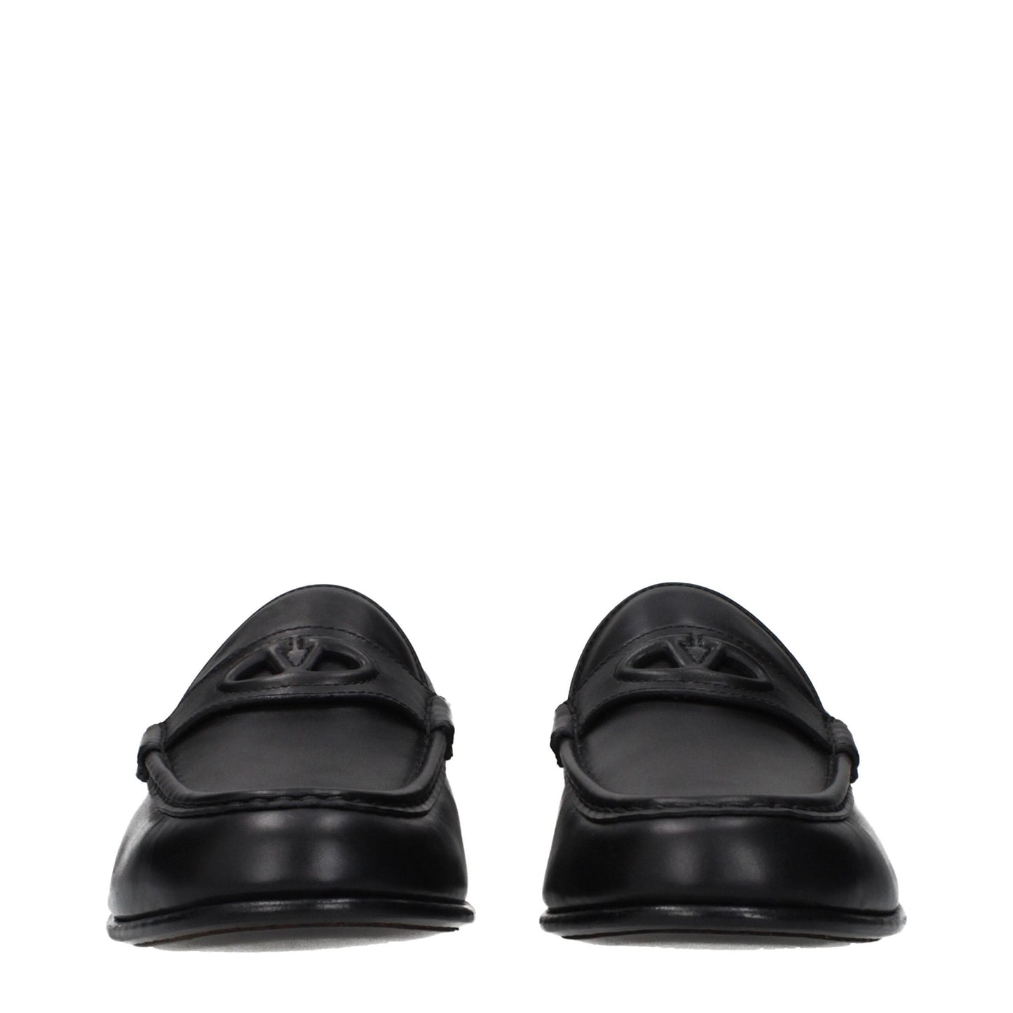 Valentino Garavani Black Leather Slip-On Loafers Valentino Garavani