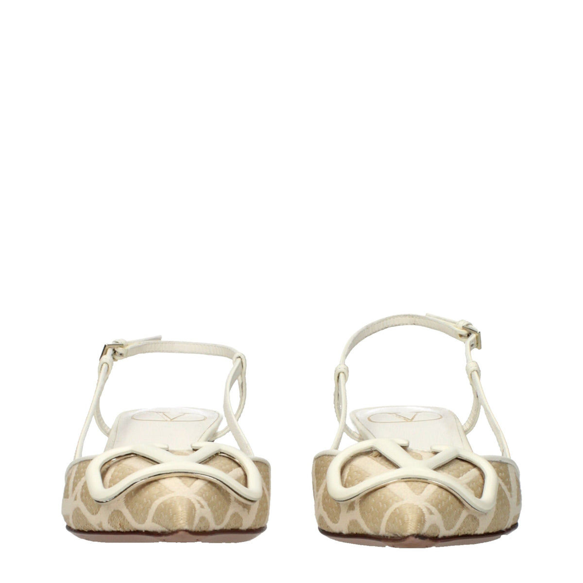 Valentino Garavani beige raffia strap-on sandals with open toe and ankle strap, stylish and comfortable for summer wear.