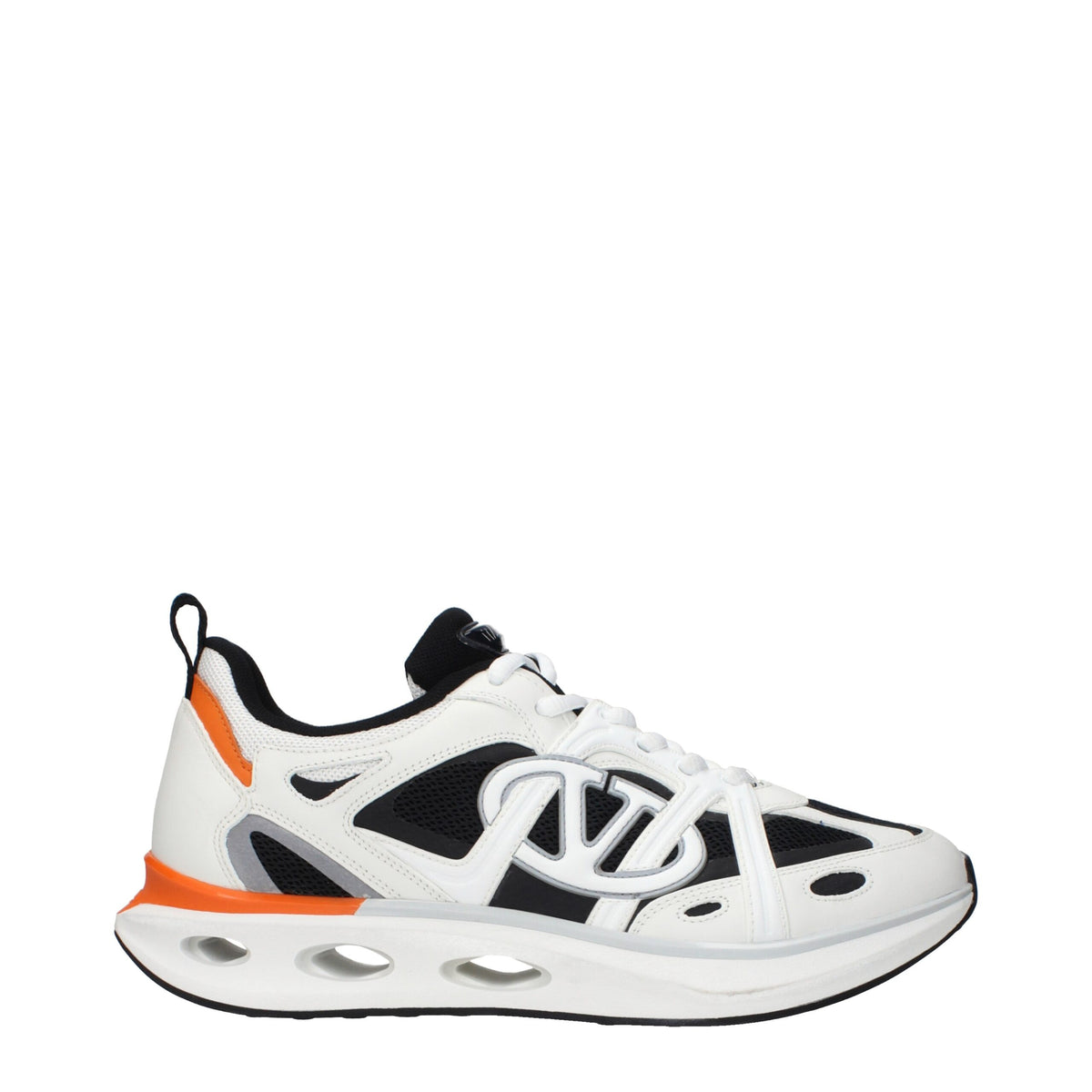 Valentino Garavani white fabric athletic sneakers with sleek design and sporty look, ideal for casual and athletic wear.