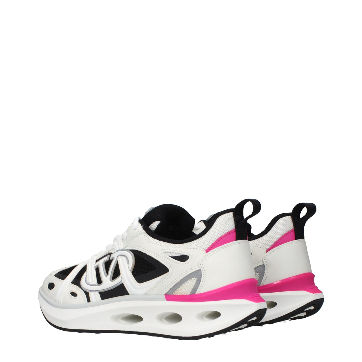 Valentino Garavani white fabric athletic sneakers with stylish design and athletic sole, ideal for casual and sporty wear.