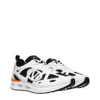 Valentino Garavani white fabric athletic sneakers with sleek design and comfortable soles, ideal for casual and sporty wear.