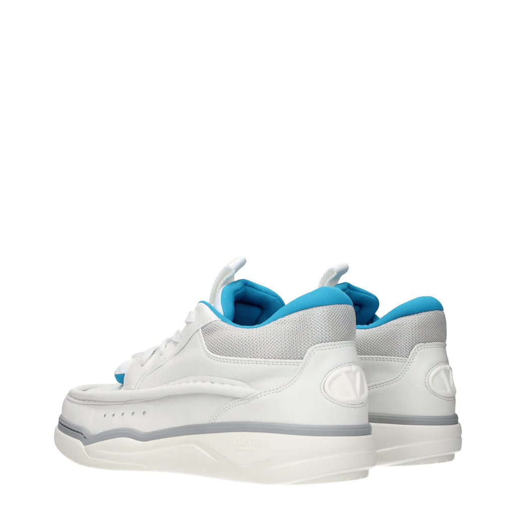 White leather Valentino Garavani low top sneakers with sleek design and subtle branding, perfect for casual and stylish looks.