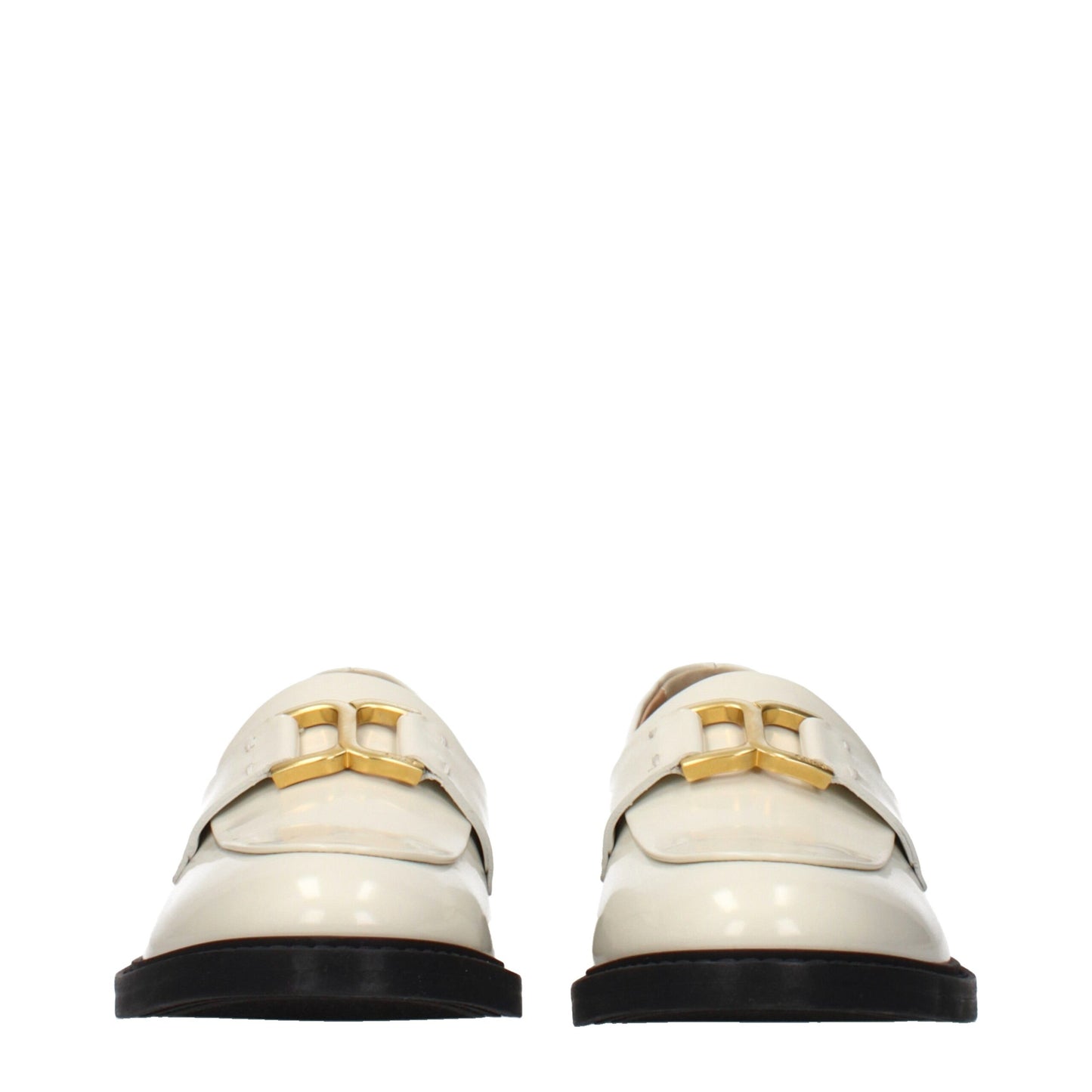 Chloé Beige Leather Slip-On Loafers Chloé