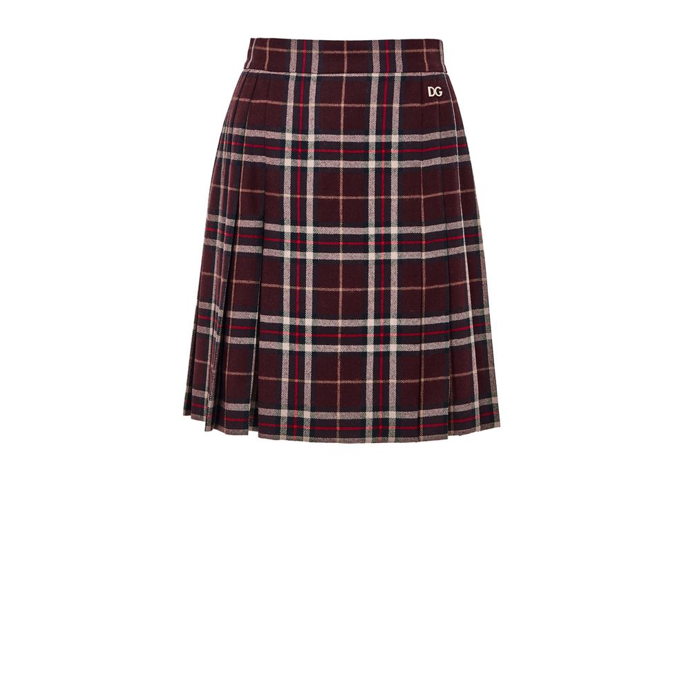 Dolce & Gabbana Bordeaux Wool Mini Skirt Dolce & Gabbana