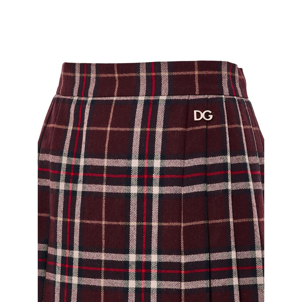 Dolce & Gabbana Bordeaux Wool Mini Skirt Dolce & Gabbana