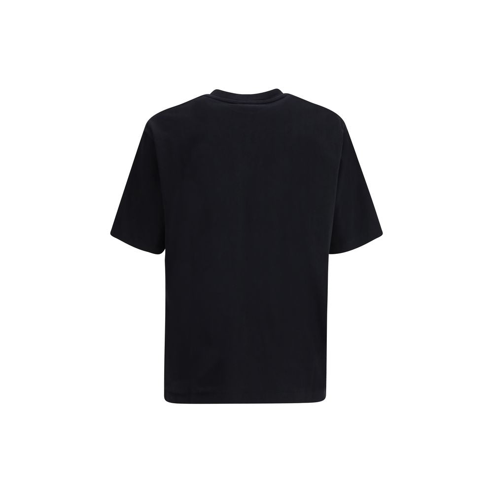 Black cotton T-shirt by Dsquared² featuring a classic crew neck and minimalist design, displayed on a plain background.