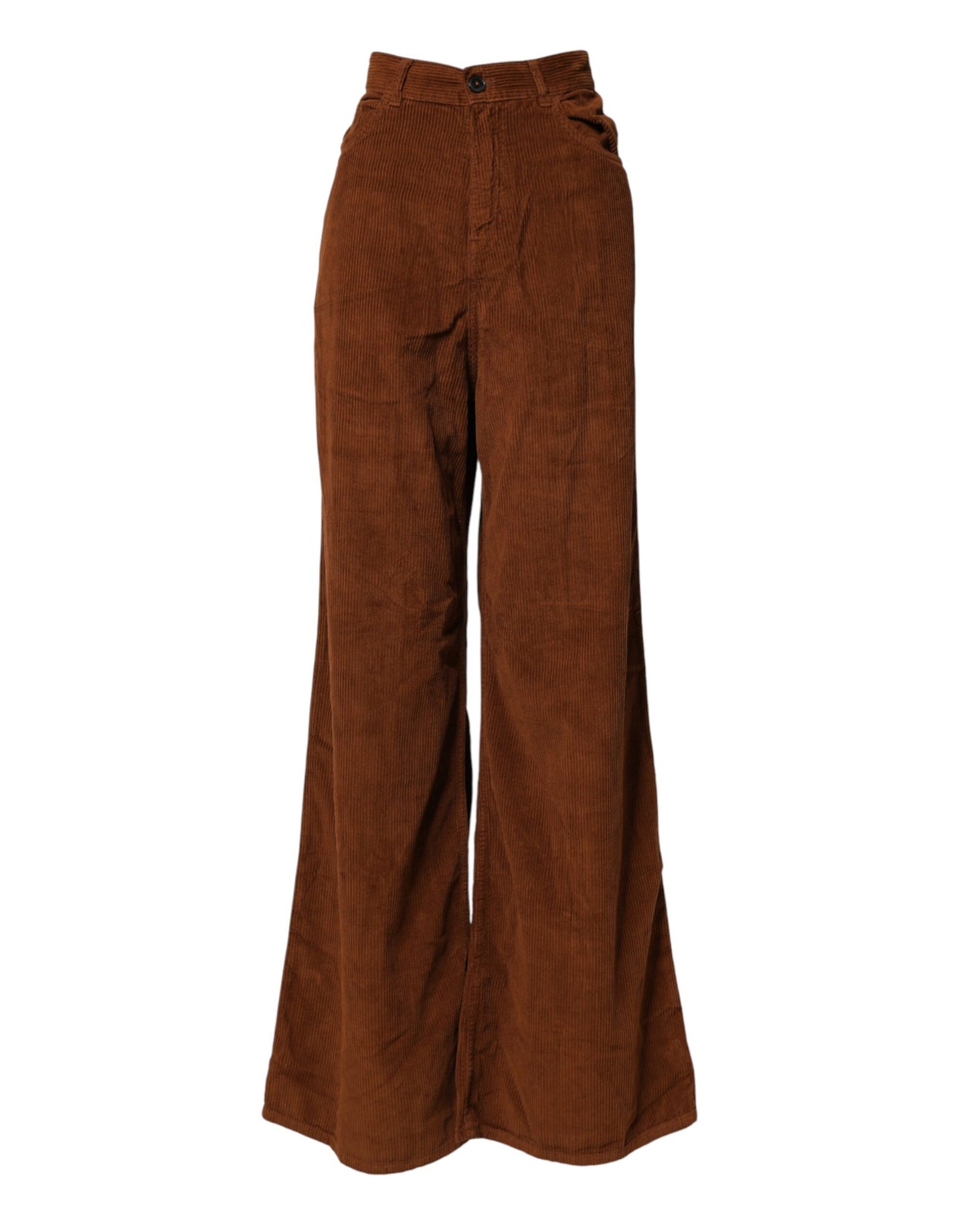 Jucca Brown Wide Leg High Waist Corduroy Denim Trouser Jeans Jucca