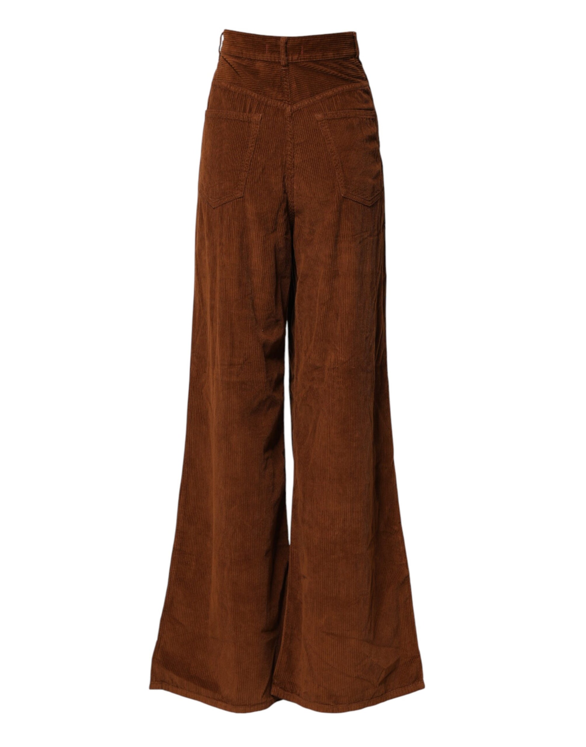 Jucca Brown Wide Leg High Waist Corduroy Denim Trouser Jeans Jucca