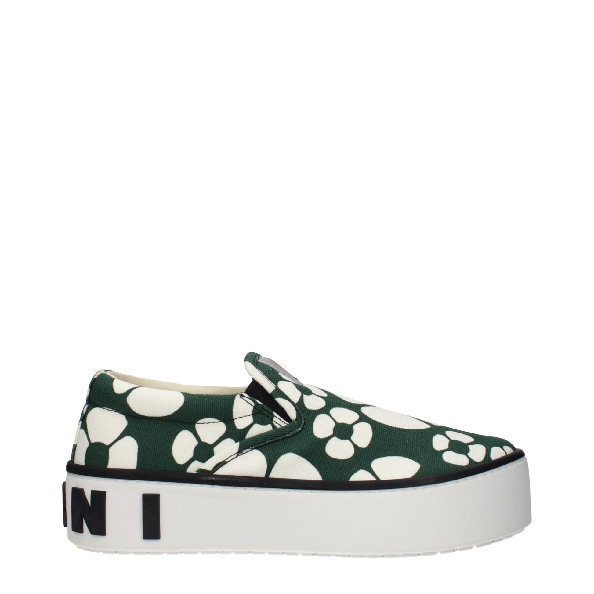 Marni Green Fabric Slip-On Loafers Marni