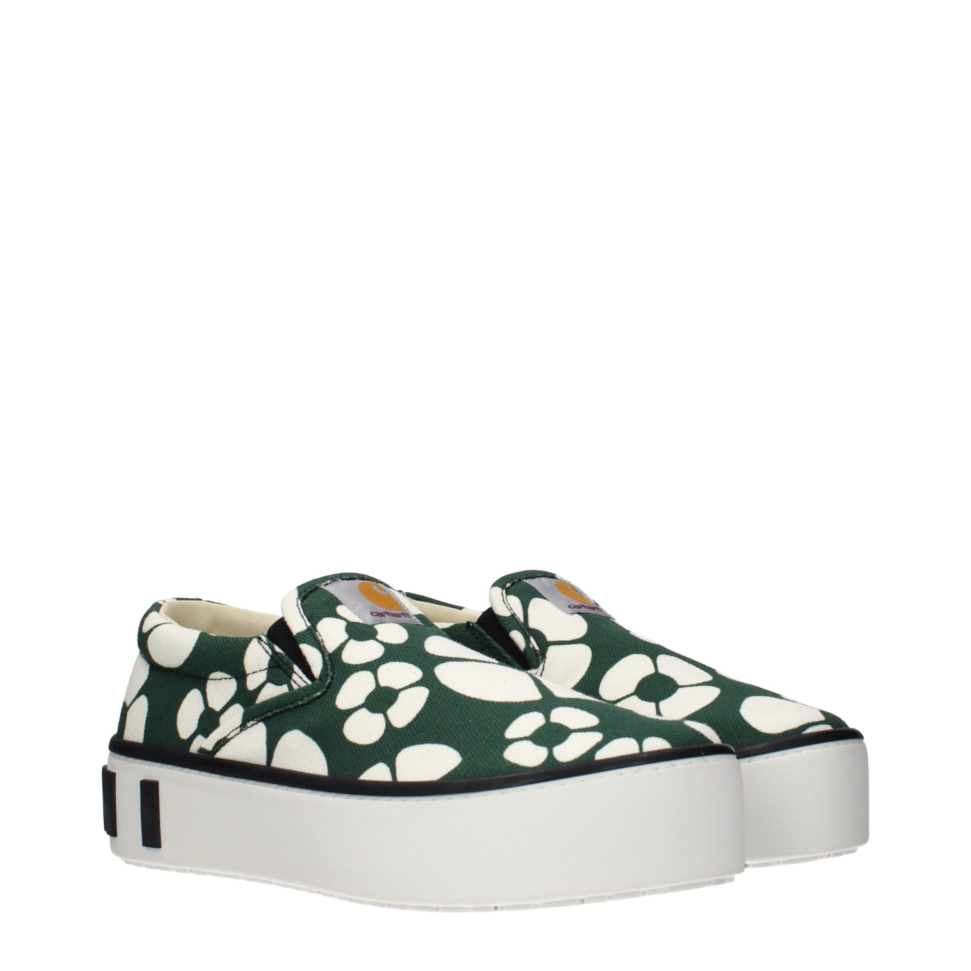 Marni Green Fabric Slip-On Loafers Marni