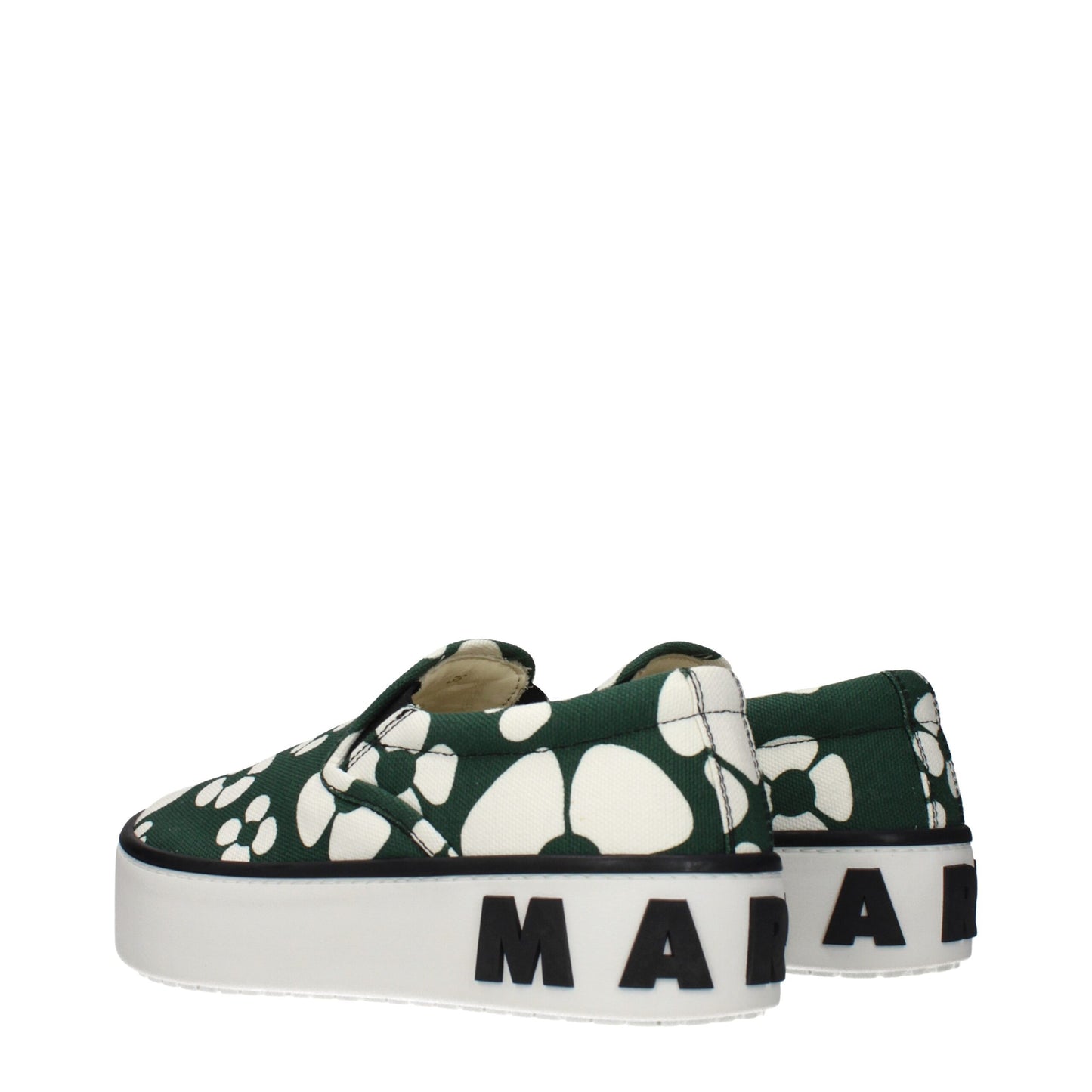 Marni Green Fabric Slip-On Loafers Marni