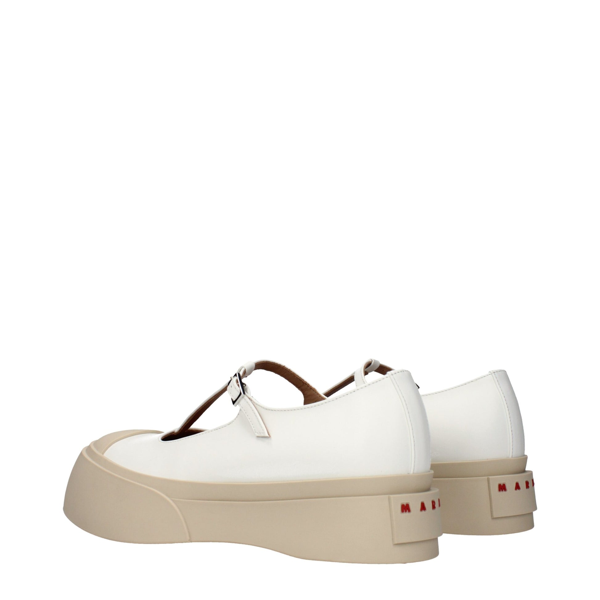 Marni White Leather Slip-On Loafers Marni