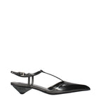 Prada Gray Leather Flat Sandals Prada