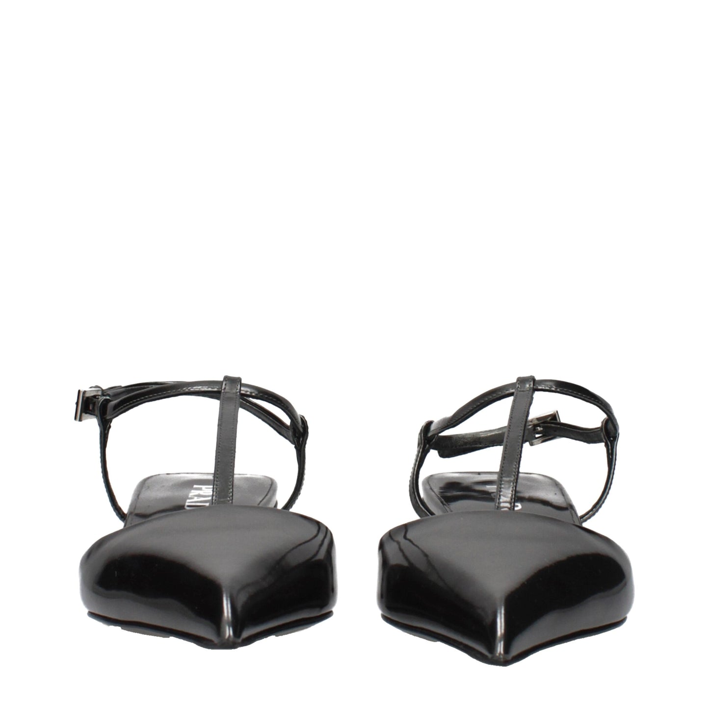 Prada Gray Leather Flat Sandals Prada
