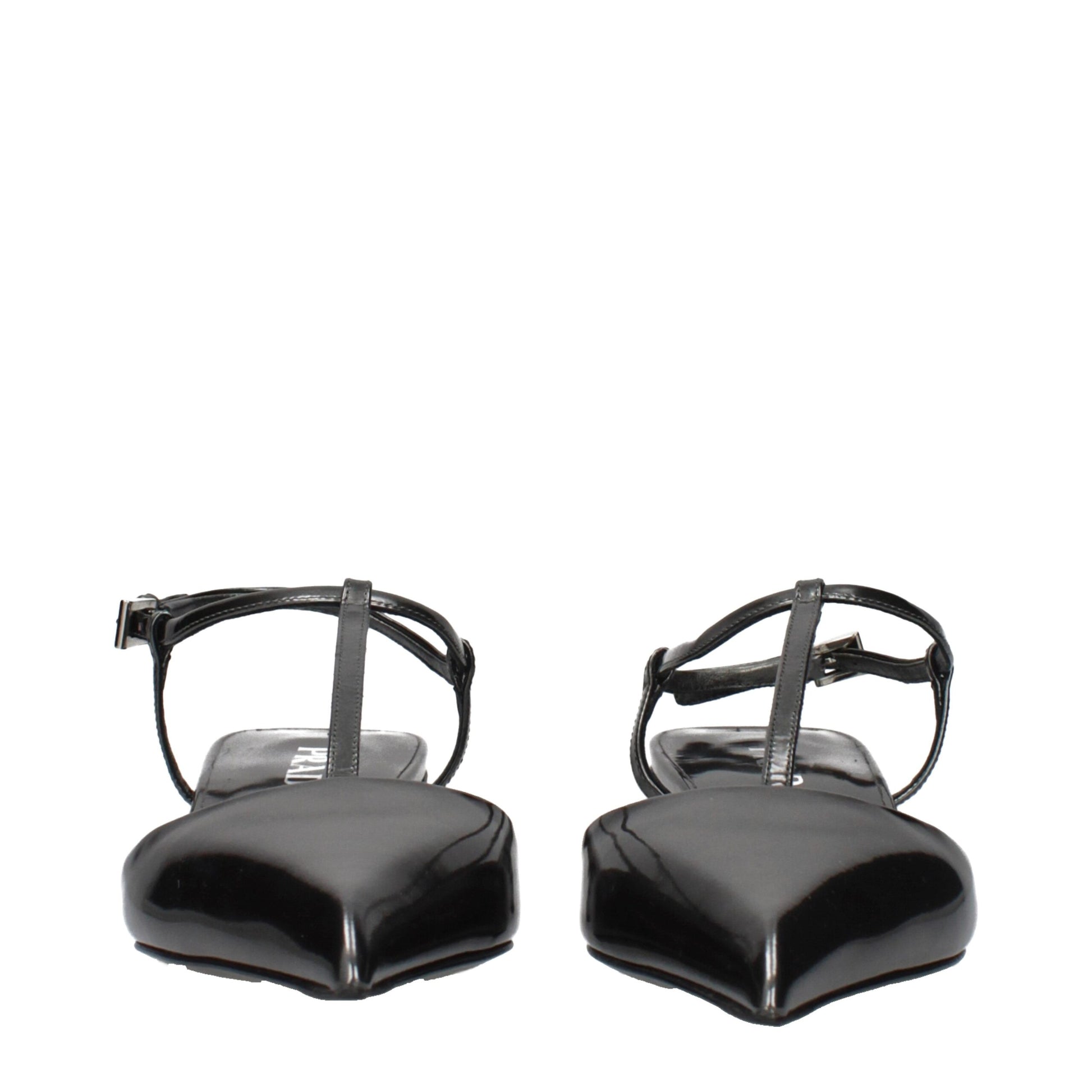 Prada Gray Leather Flat Sandals Prada