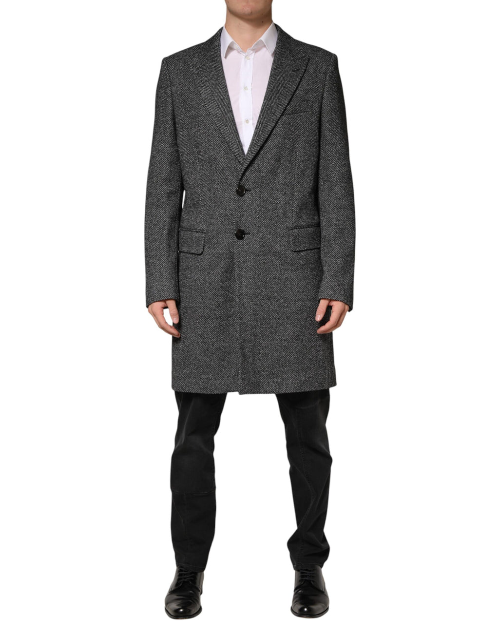 Dolce & Gabbana Gray Wool Blend Long Trench Coat Men Jacket - Eljoys Fashion 