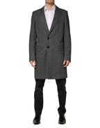 Dolce & Gabbana Gray Wool Blend Long Trench Coat Men Jacket - Eljoys Fashion 