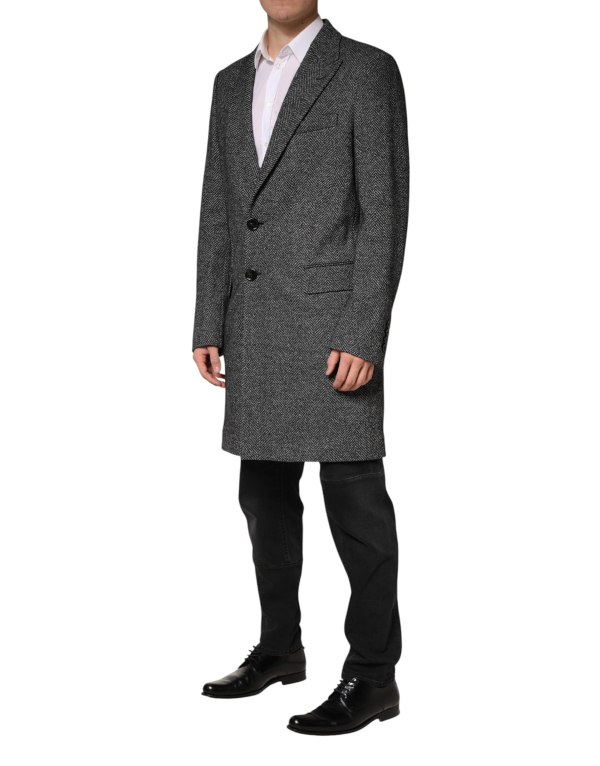 Dolce & Gabbana Gray Wool Blend Long Trench Coat Men Jacket - Eljoys Fashion 