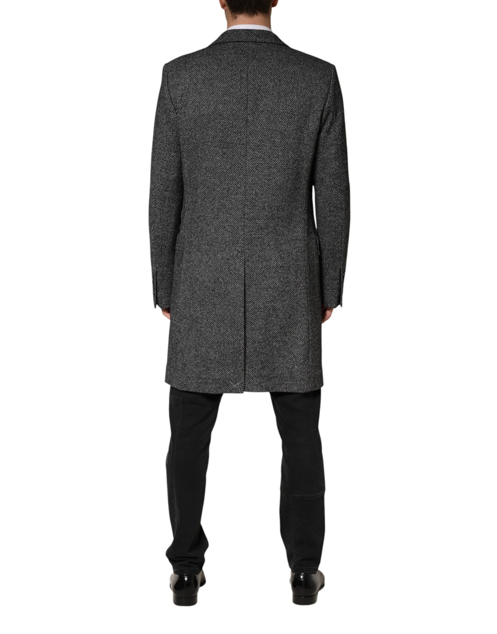 Dolce & Gabbana Gray Wool Blend Long Trench Coat Men Jacket - Eljoys Fashion 