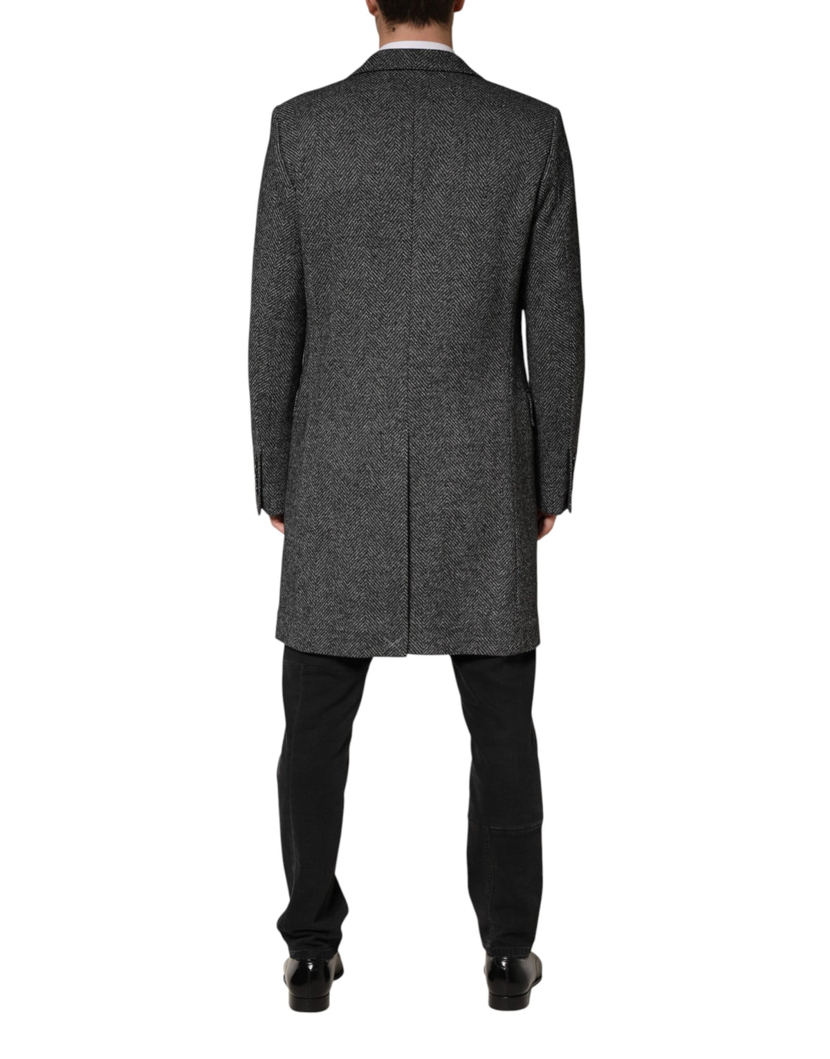 Dolce & Gabbana Gray Wool Blend Long Trench Coat Men Jacket - Eljoys Fashion 