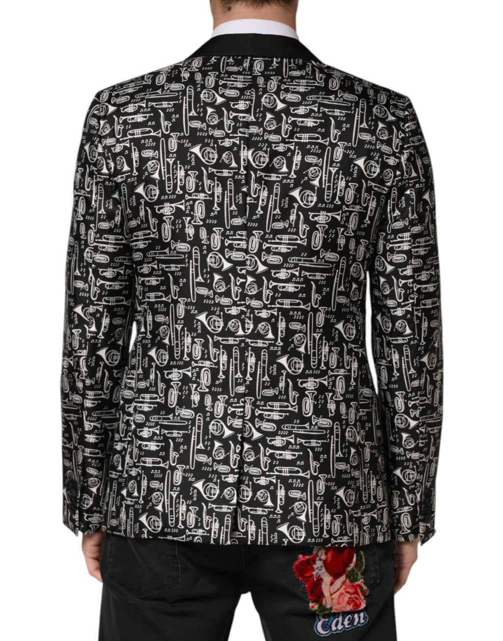 Dolce & Gabbana Black Jazz Club Silk Single Breasted Blazer - Eljoys Fashion 