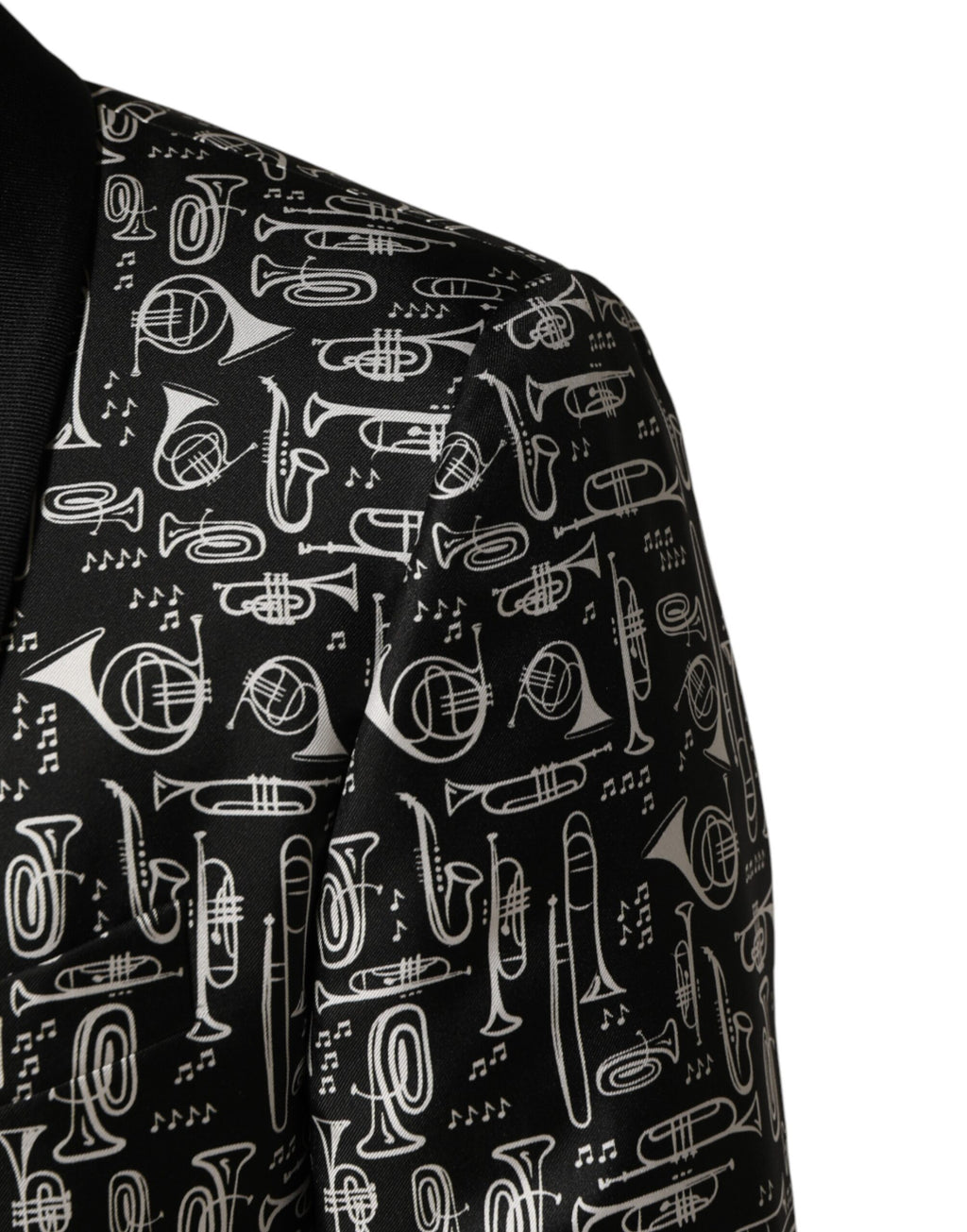 Dolce & Gabbana Black Jazz Club Silk Single Breasted Blazer - Eljoys Fashion 