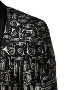 Dolce & Gabbana Black Jazz Club Silk Single Breasted Blazer - Eljoys Fashion 