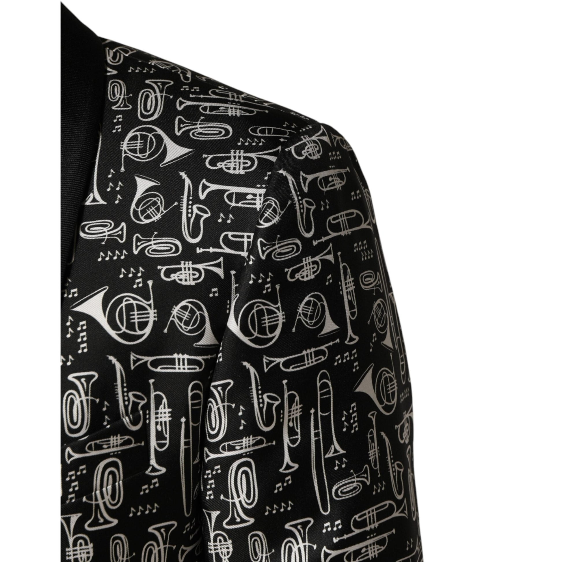 Dolce & Gabbana Black Jazz Club Silk Single Breasted Blazer