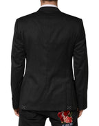 Dolce & Gabbana Dark Gray Fantasy Single Breasted Jacket Blazer