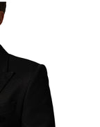 Dolce & Gabbana Black Cotton Double Breasted 2 Button Blazer - Eljoys Fashion 