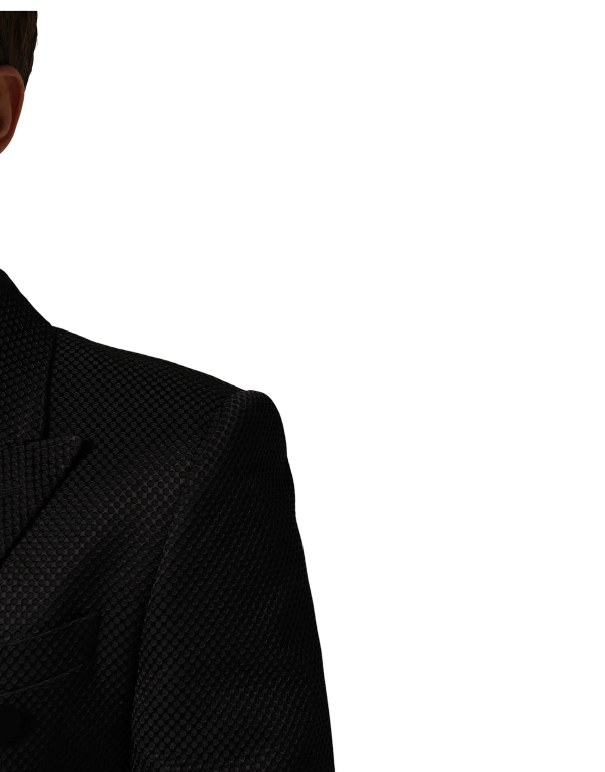Dolce & Gabbana Black Cotton Double Breasted 2 Button Blazer - Eljoys Fashion 