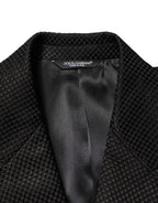 Dolce & Gabbana Black Cotton Double Breasted 2 Button Blazer - Eljoys Fashion 