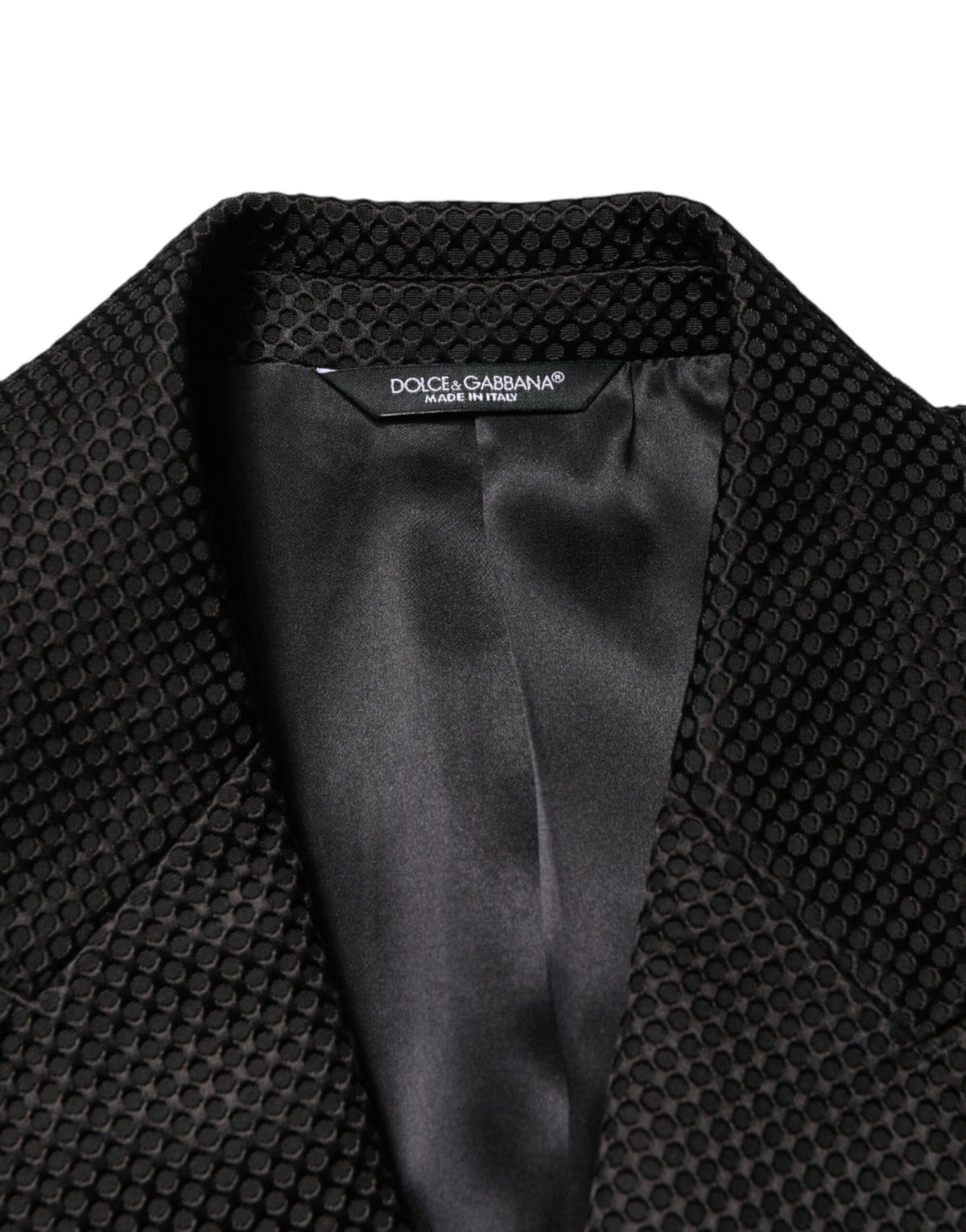 Dolce & Gabbana Black Cotton Double Breasted 2 Button Blazer - Eljoys Fashion 