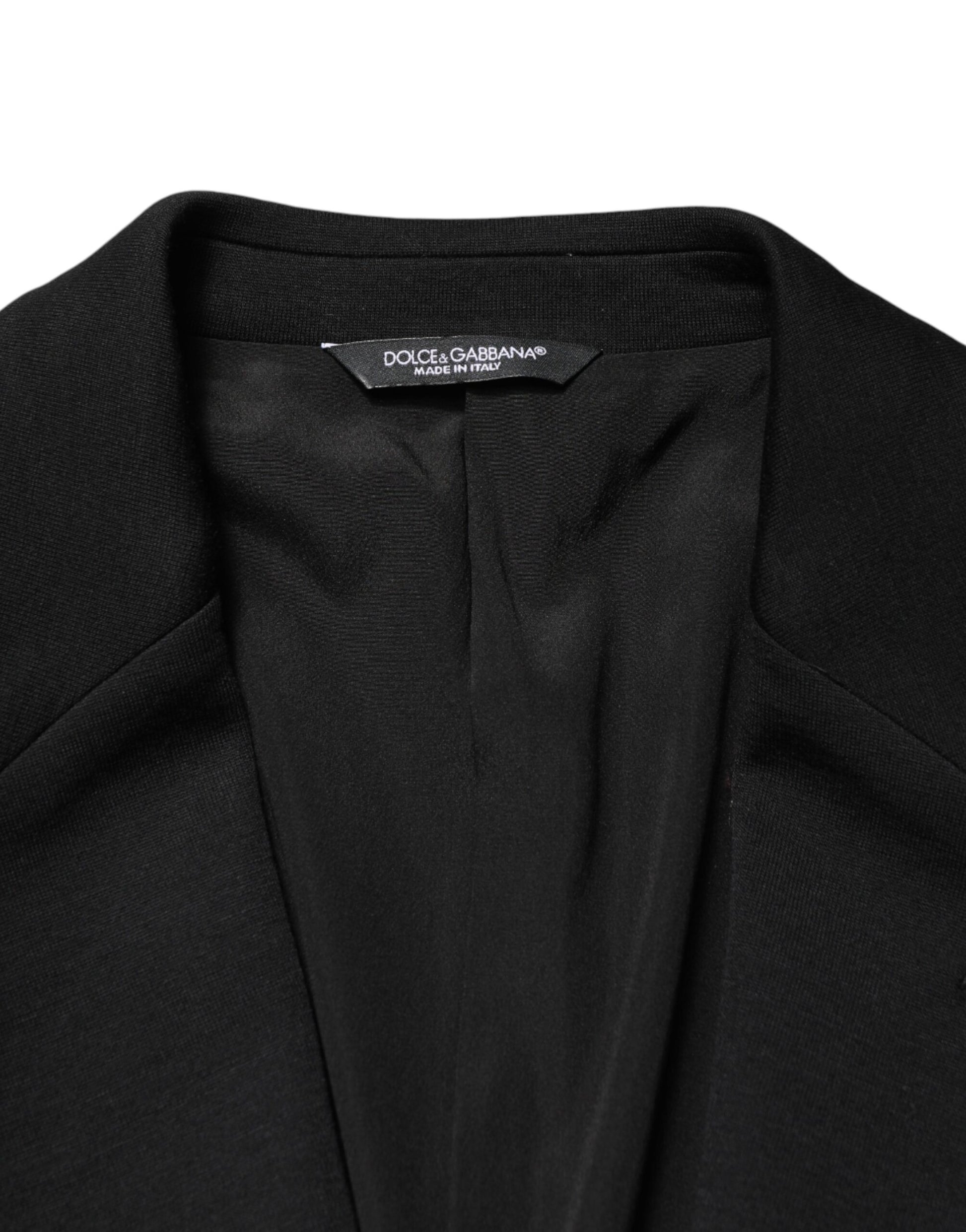 Dolce & Gabbana Black Wool Single Breasted 2 Button Blazer Dolce & Gabbana