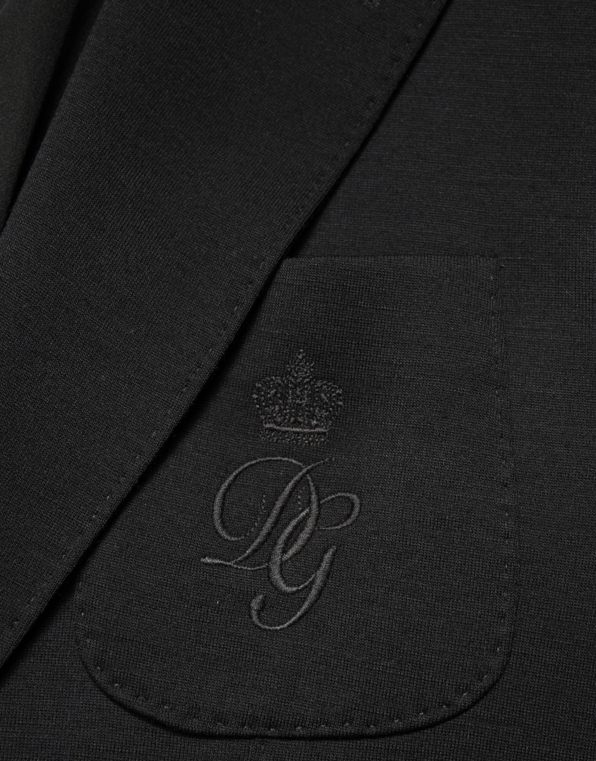 Dolce & Gabbana Black Wool Single Breasted 2 Button Blazer Dolce & Gabbana