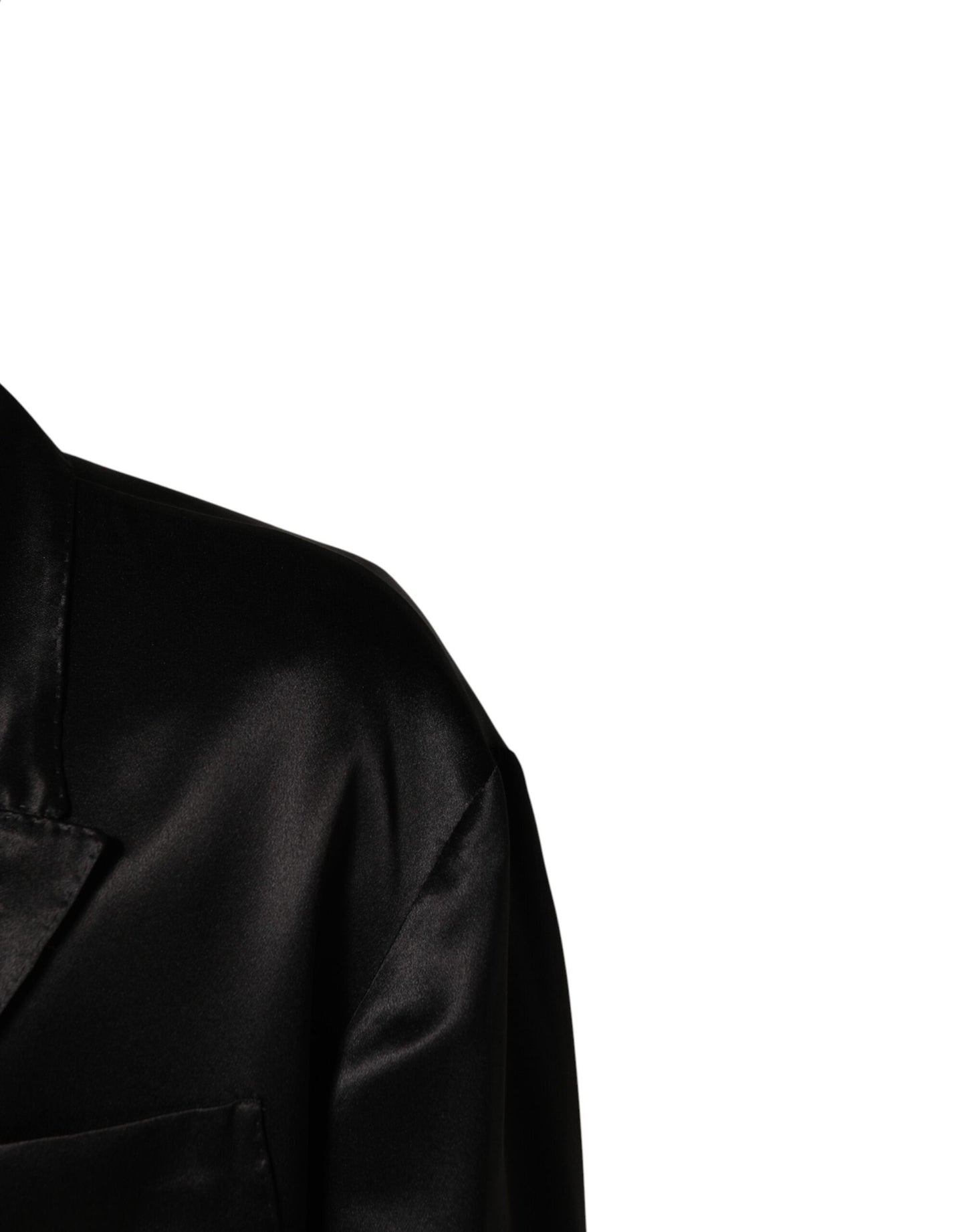 Dolce & Gabbana Black Silk Double Breasted 2 Button Blazer Dolce & Gabbana
