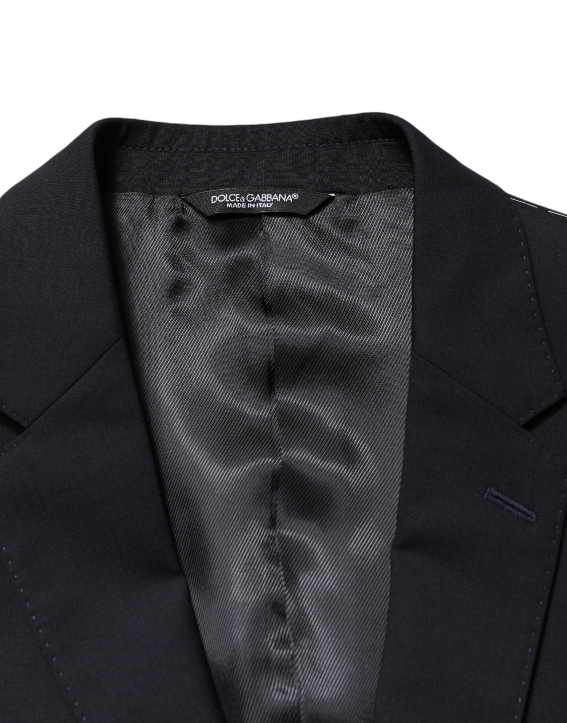 Dolce & Gabbana Black Wool Single Breasted 2 Button Blazer Dolce & Gabbana