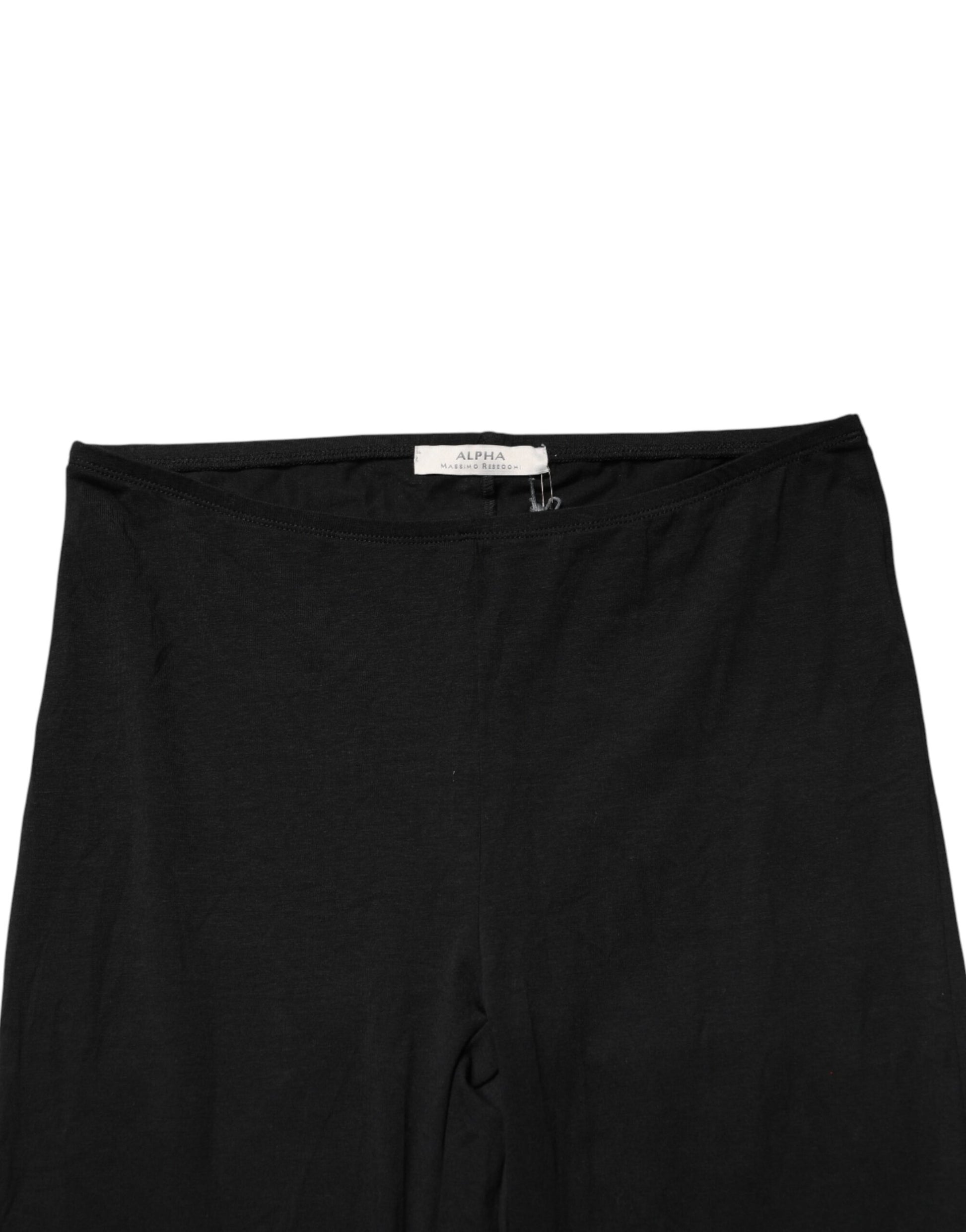 Alpha Massimo Rebecchi Black Skinny Mid Waist Leggings Cropped Trouser Pants Alpha Massimo Rebecchi
