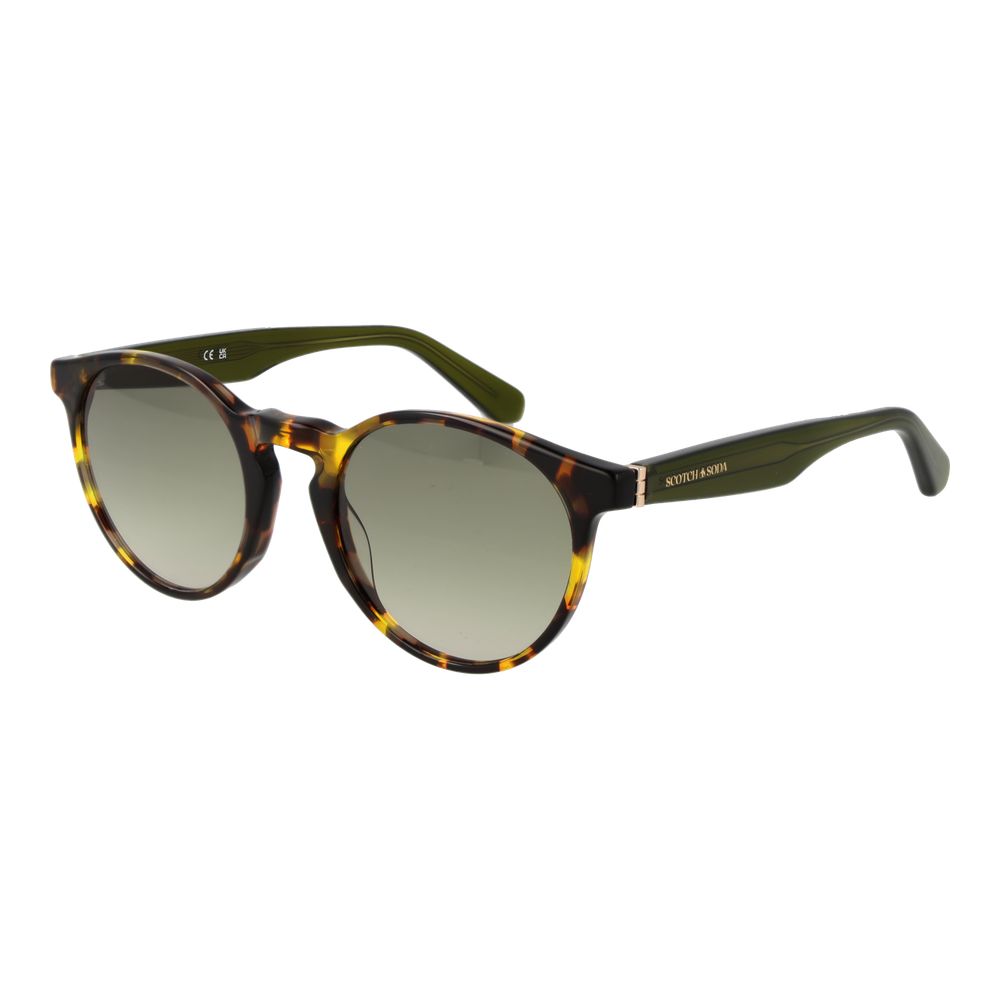 Brown acetate sunglasses by Scotch & Soda with round frames and dark tinted lenses, stylish and lightweight for everyday wear.