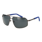 Timberland gray metal sunglasses with sleek frame and tinted lenses, stylish eyewear for outdoor protection.