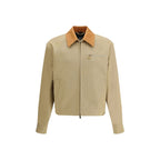 Versace Beige Cotton Full-Length Jacket - Eljoys Fashion 