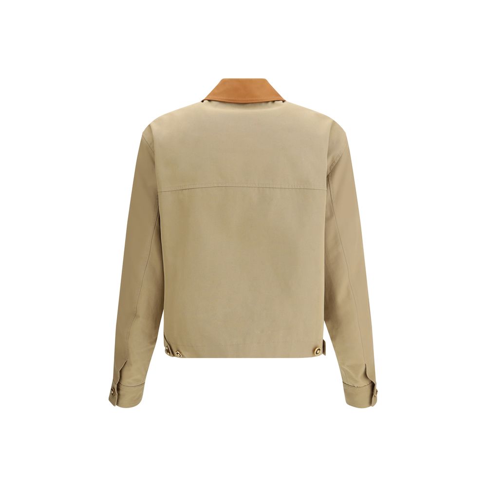 Versace Beige Cotton Full-Length Jacket - Eljoys Fashion 