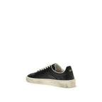 Black calf leather Dsquared² Bos Taurus low top sneakers with white soles and subtle branding.