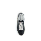 Black calf leather Dsquared² Bos Taurus low top sneakers with white rubber soles and sleek design.