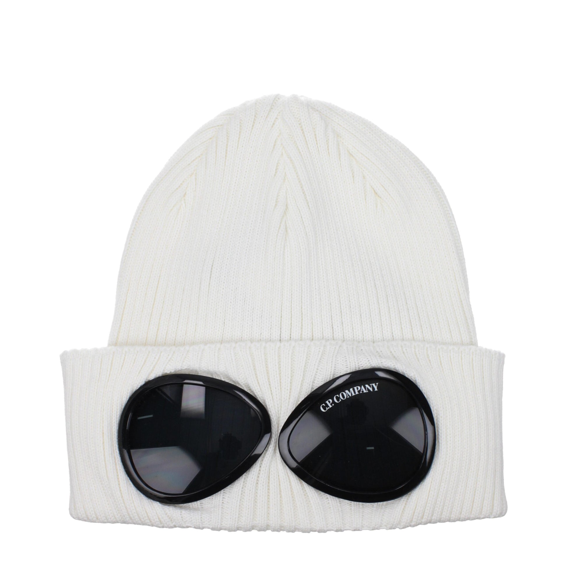 C.P. Company White Cotton Beanie C.P. Company