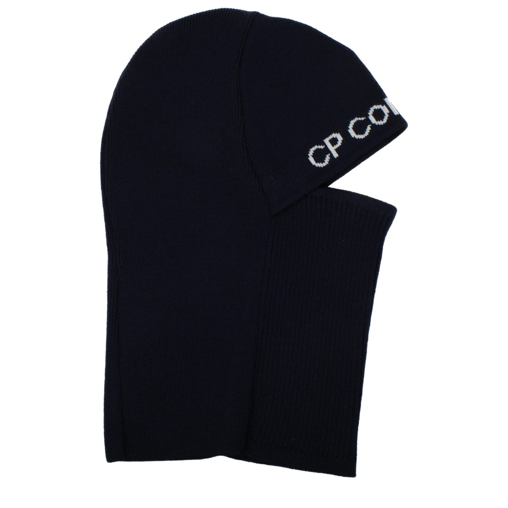 Blue wool beanie by C.P. Company featuring a snug fit and minimalist design, ideal for cold weather.